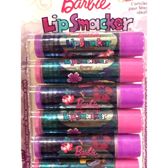 Vintg BONNE BELL Lip Smacker BARBIE #253 8pc Bubble Font BERRY & SUGAR Balms '09 - Picture 3 of 8